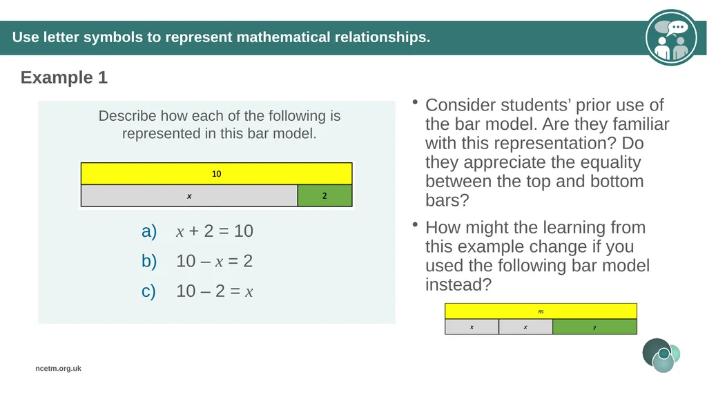 Generalising relationships using algebraic - slide 16 of 37