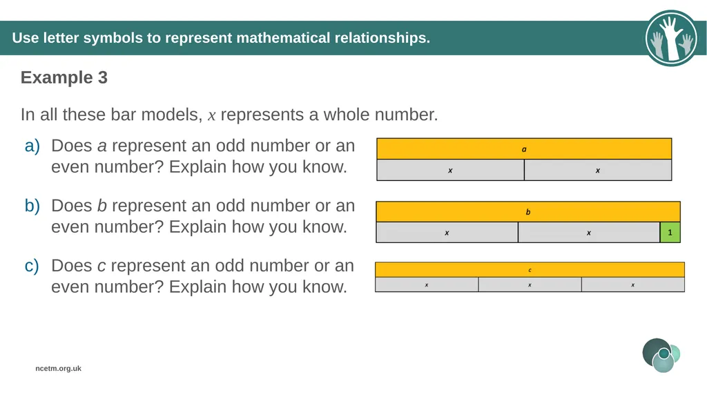 Generalising relationships using algebraic - slide 19 of 37