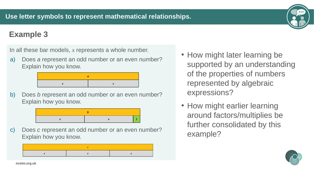 Generalising relationships using algebraic - slide 20 of 37