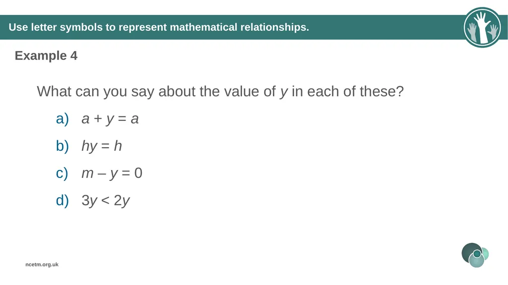 Generalising relationships using algebraic - slide 21 of 37
