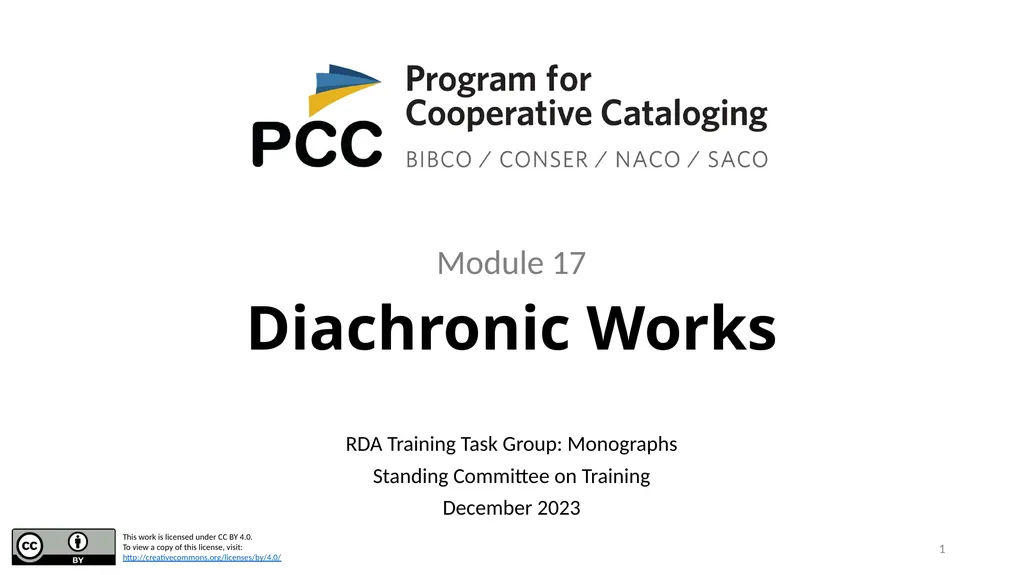 Diachronic Works Module 17 1 Distinguish - slide 1 of 67