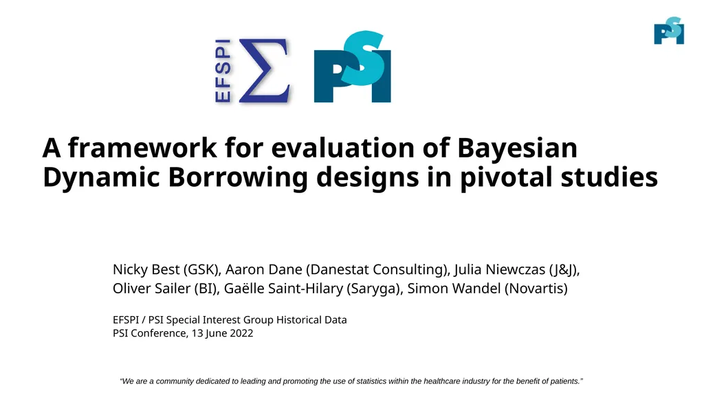 Nicky Best (GSK), Aaron Dane (Danestat - slide 1 of 84