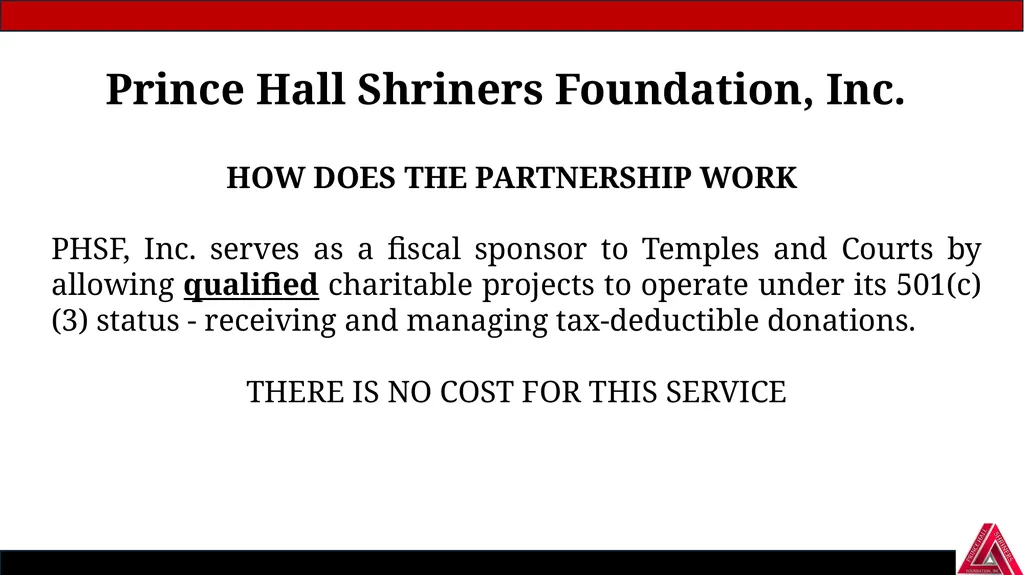 Prince Hall Shriners Foundation, Inc. A Helping - slide 8 of 14