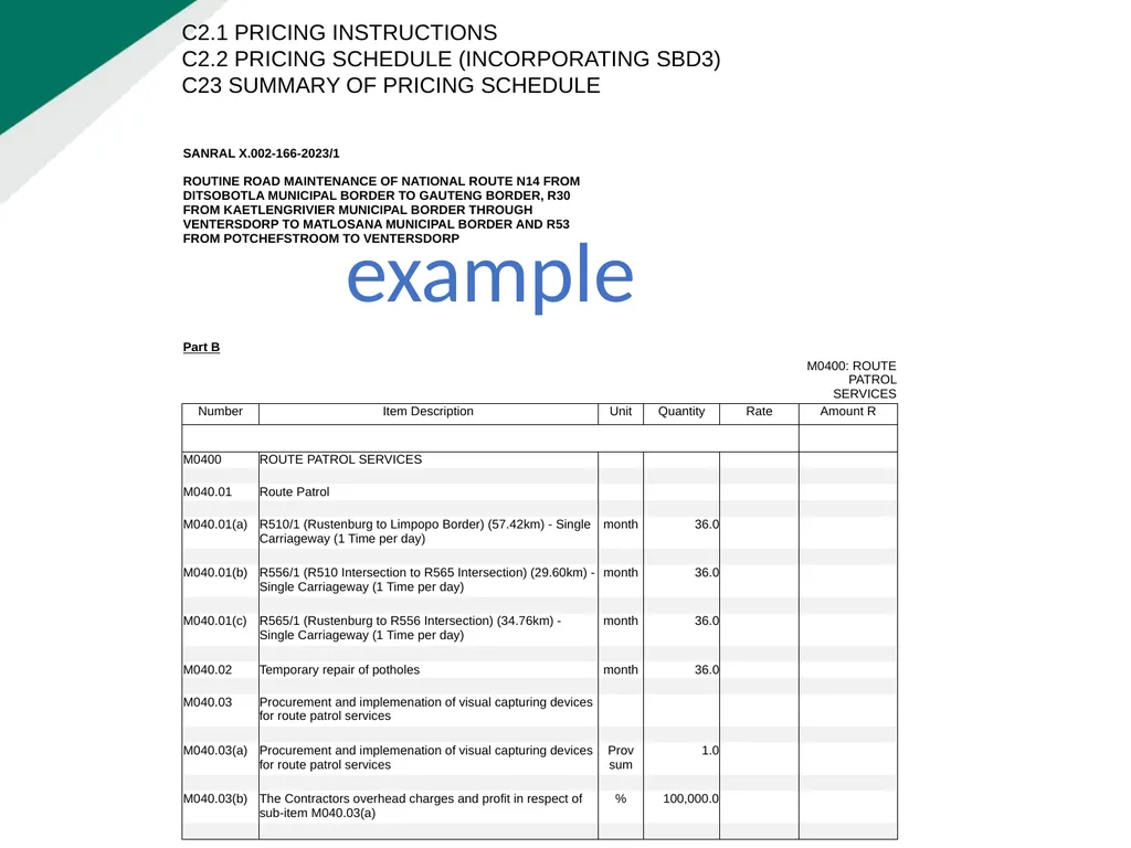 TENDERER’S CLARIFICATION BRIEFING PRESENTATION - slide 41 of 58
