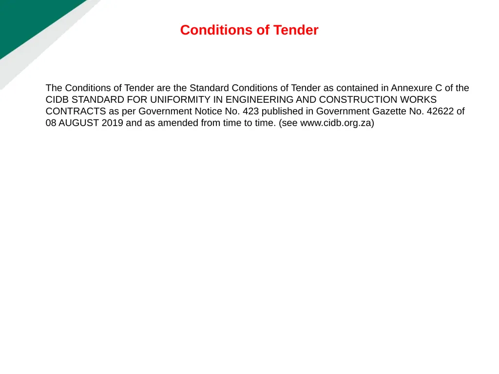 TENDERER’S CLARIFICATION BRIEFING PRESENTATION - slide 11 of 58