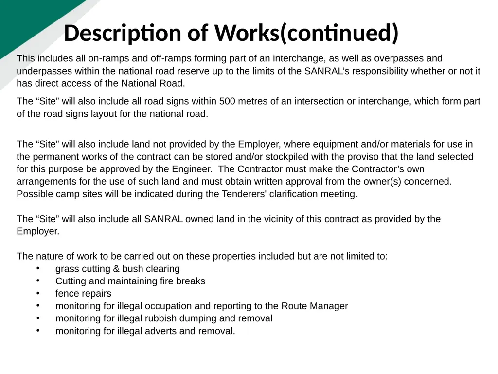 TENDERER’S CLARIFICATION BRIEFING PRESENTATION - slide 54 of 58