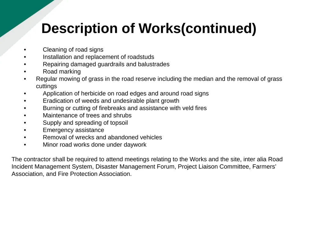 TENDERER’S CLARIFICATION BRIEFING PRESENTATION - slide 56 of 58