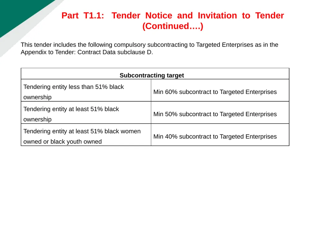 TENDERER’S CLARIFICATION BRIEFING PRESENTATION - slide 8 of 58