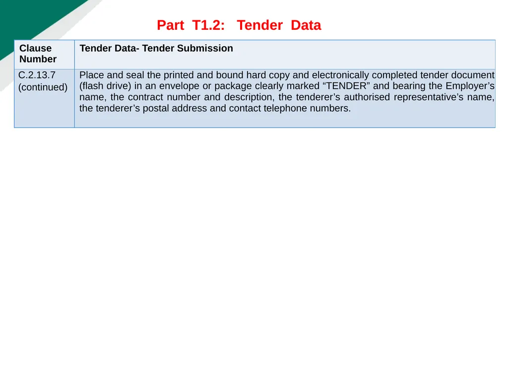 TENDERER’S CLARIFICATION BRIEFING PRESENTATION - slide 16 of 58
