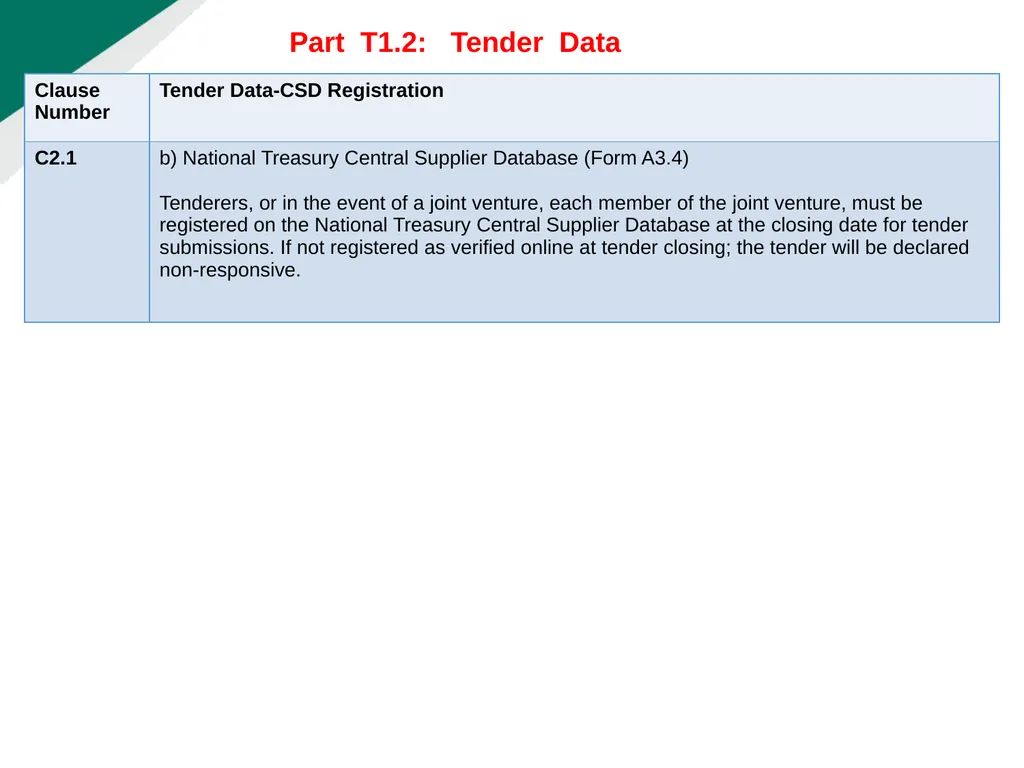 TENDERER’S CLARIFICATION BRIEFING PRESENTATION - slide 22 of 58