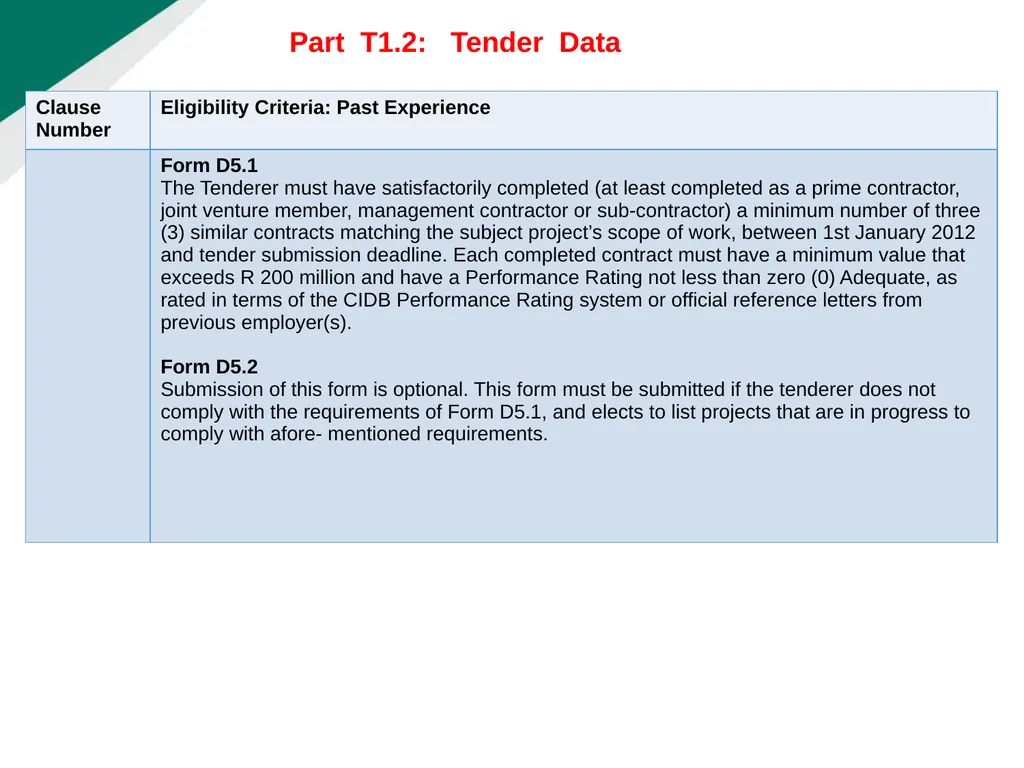 TENDERER’S CLARIFICATION BRIEFING PRESENTATION - slide 25 of 58