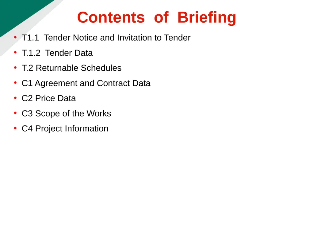 TENDERER’S CLARIFICATION BRIEFING PRESENTATION - slide 5 of 58