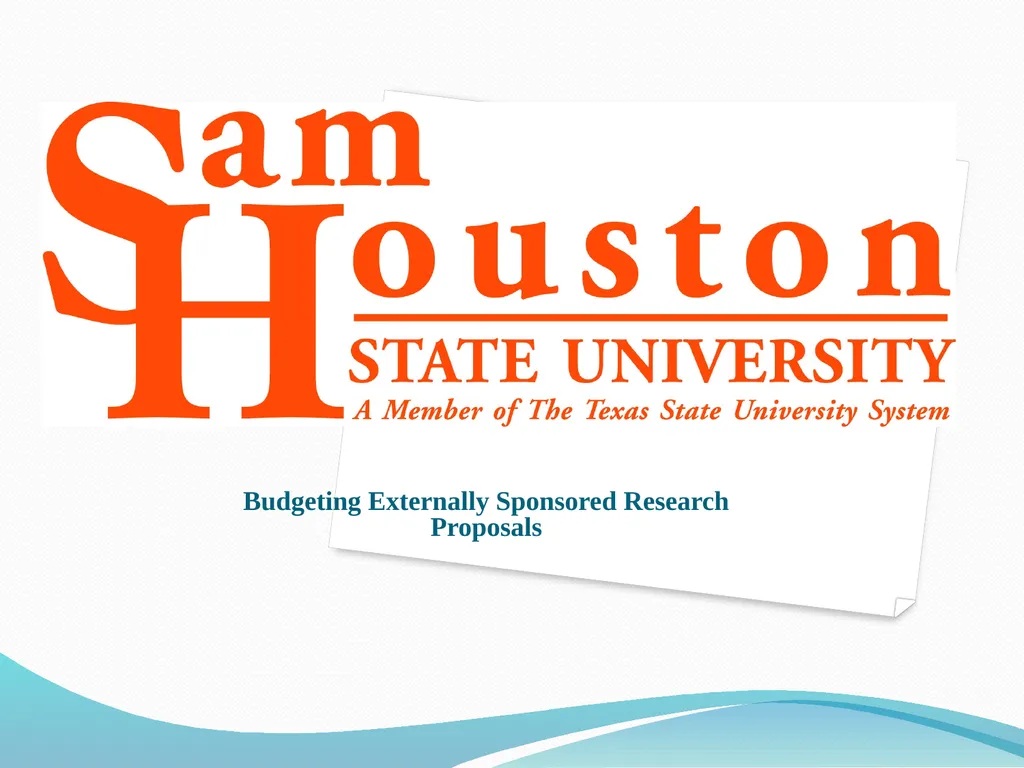 Budgeting Externally Sponsored Research Proposals - slide 1 of 47