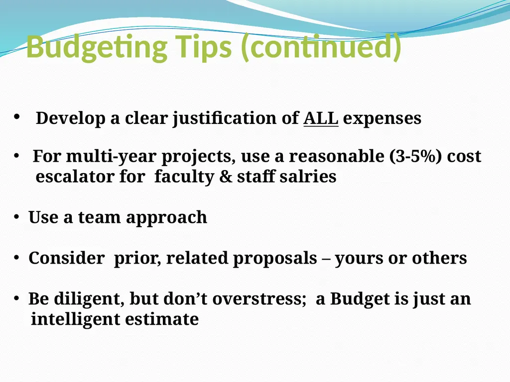 Budgeting Externally Sponsored Research Proposals - slide 42 of 47