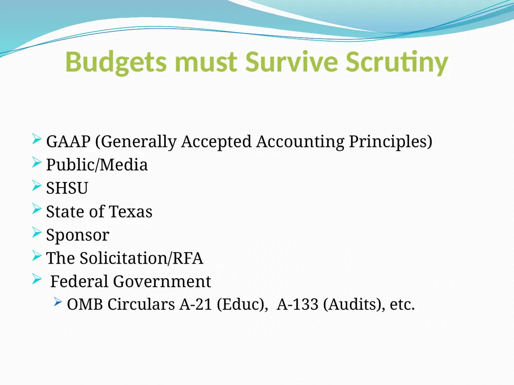 Budgeting Externally Sponsored Research Proposals - slide 19 of 47