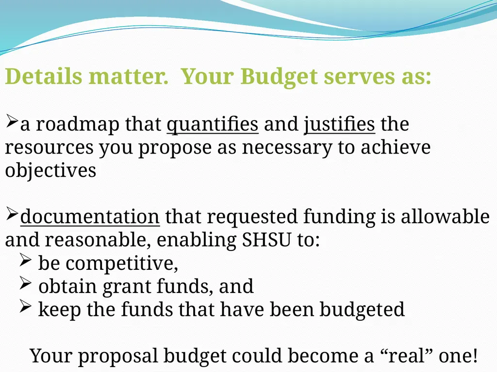 Budgeting Externally Sponsored Research Proposals - slide 18 of 47