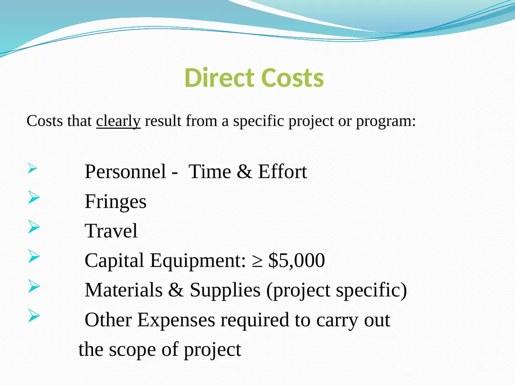Budgeting Externally Sponsored Research Proposals - slide 24 of 47