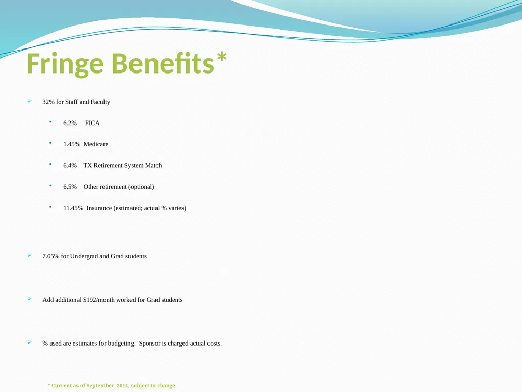 Budgeting Externally Sponsored Research Proposals - slide 32 of 47