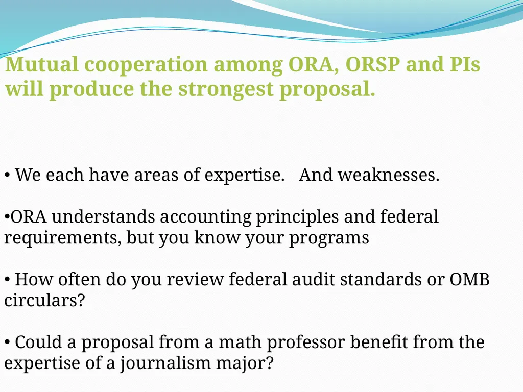 Budgeting Externally Sponsored Research Proposals - slide 10 of 47
