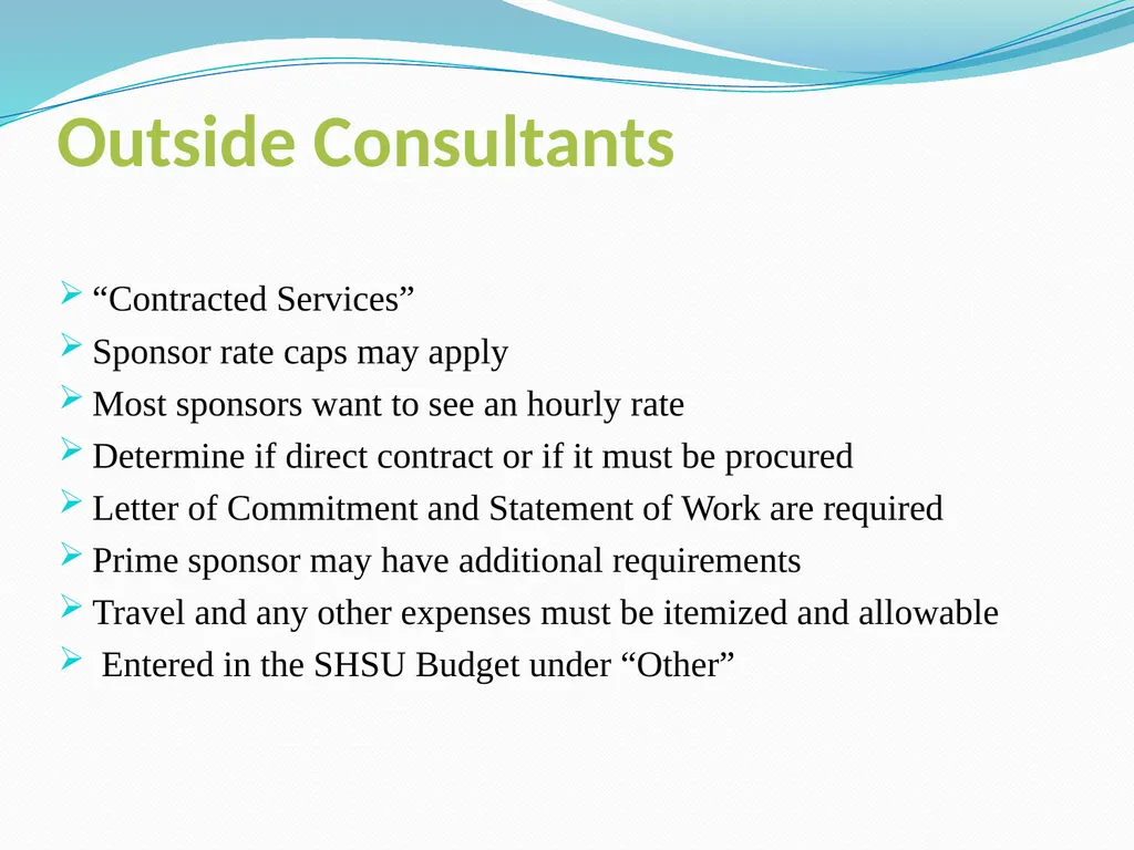 Budgeting Externally Sponsored Research Proposals - slide 39 of 47
