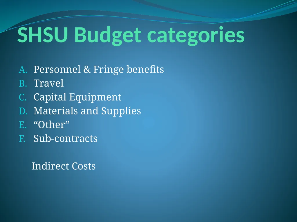 Budgeting Externally Sponsored Research Proposals - slide 29 of 47
