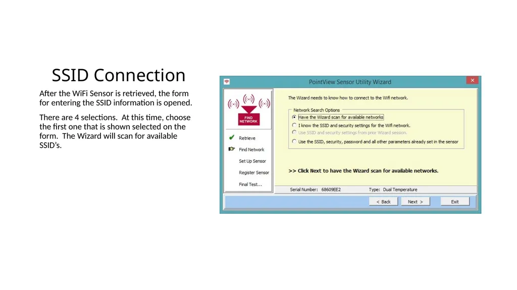 WiFi Sensor Utility Setting up a WiFi Sensor Log - slide 8 of 18