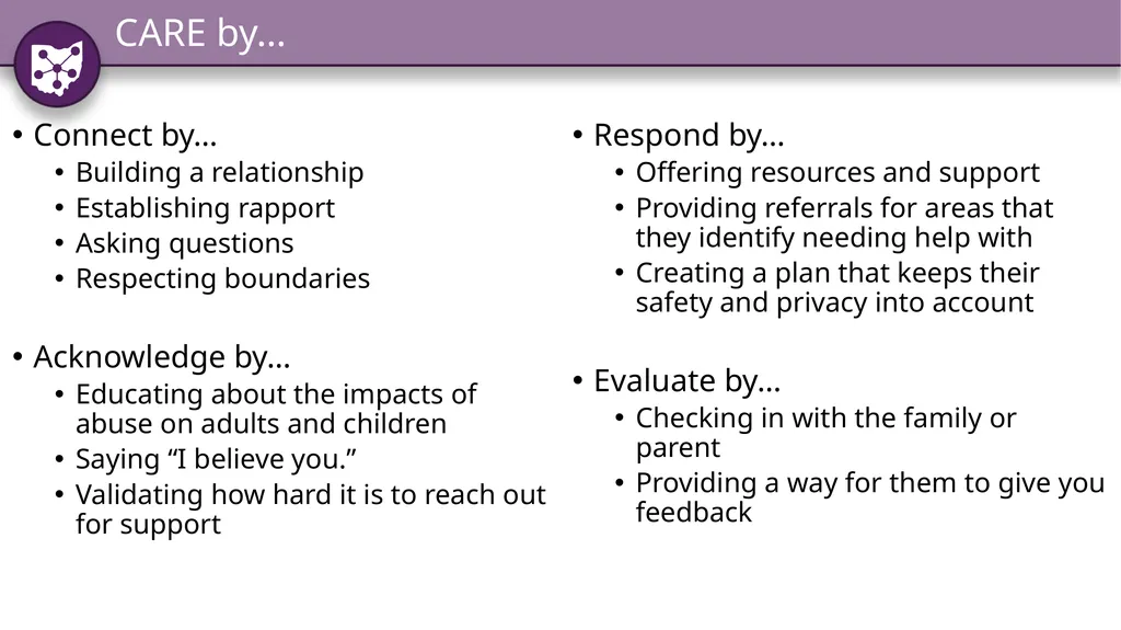 Identifying and Responding to Domestic Violence: - slide 27 of 34