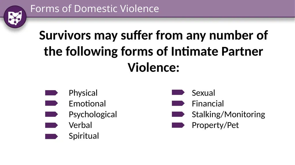 Identifying and Responding to Domestic Violence: - slide 8 of 34