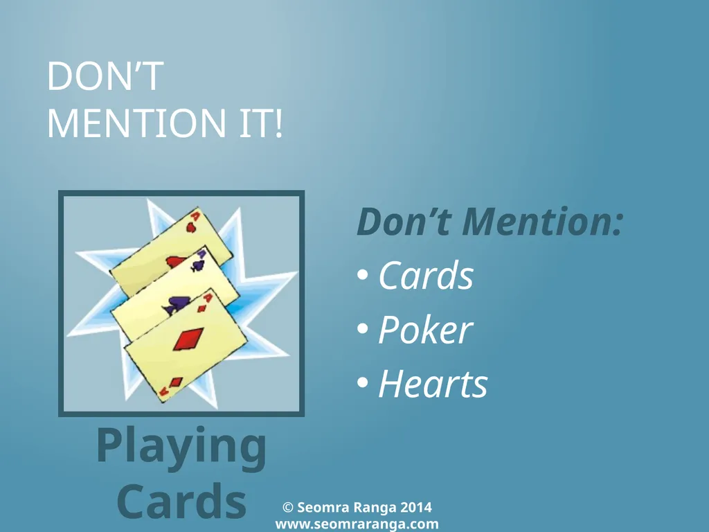 Don’t Mention It! A fun language game where - slide 10 of 31