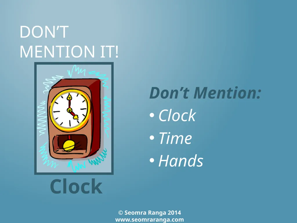 Don’t Mention It! A fun language game where - slide 11 of 31