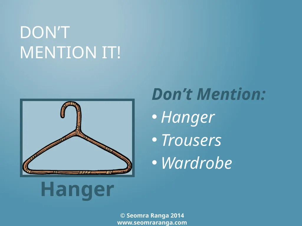 Don’t Mention It! A fun language game where - slide 12 of 31