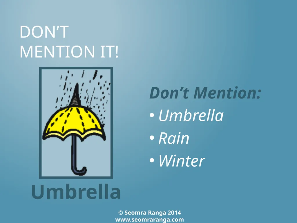 Don’t Mention It! A fun language game where - slide 13 of 31