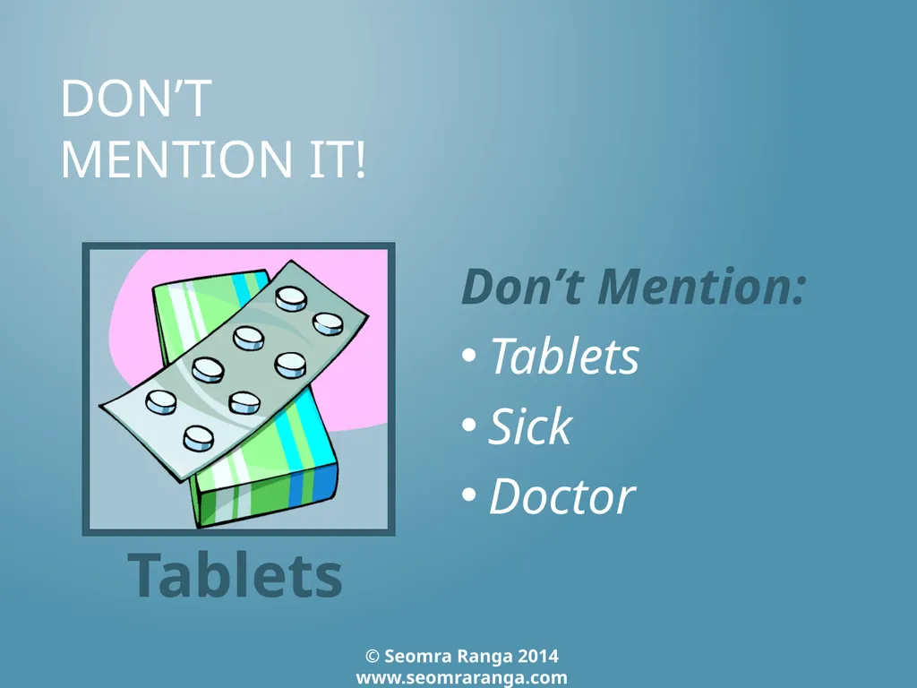 Don’t Mention It! A fun language game where - slide 16 of 31
