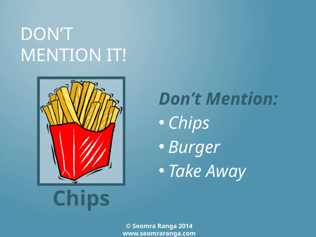 Don’t Mention It! A fun language game where - slide 19 of 31
