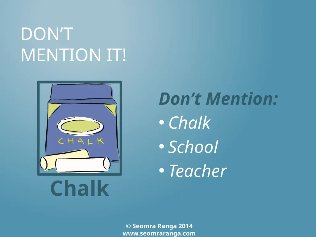 Don’t Mention It! A fun language game where - slide 2 of 31