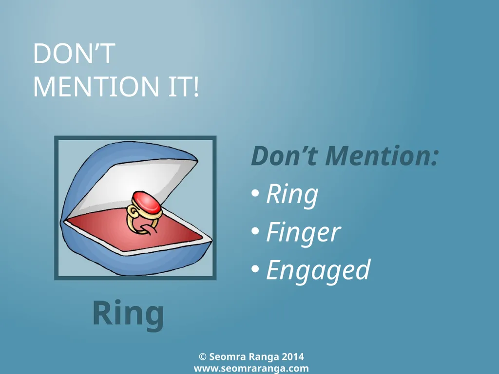 Don’t Mention It! A fun language game where - slide 20 of 31