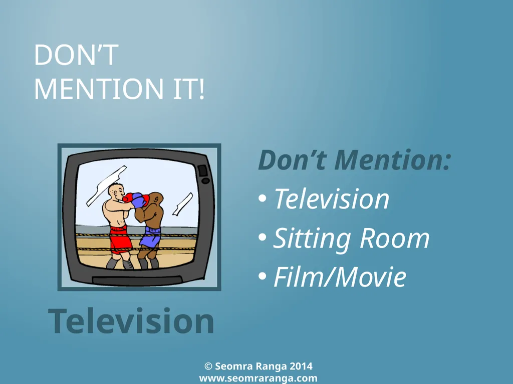 Don’t Mention It! A fun language game where - slide 22 of 31