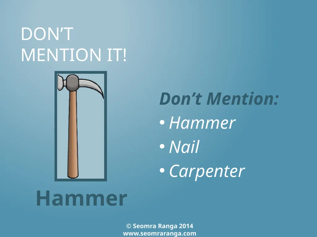 Don’t Mention It! A fun language game where - slide 23 of 31