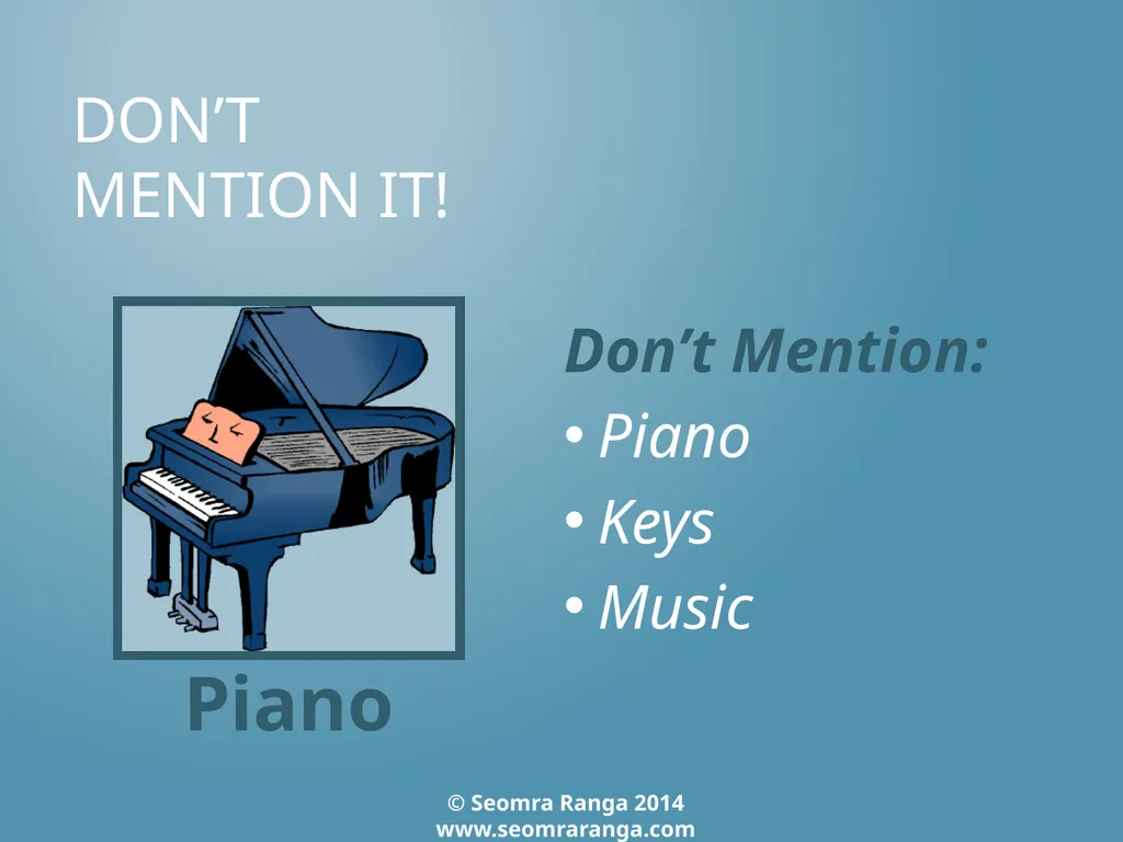 Don’t Mention It! A fun language game where - slide 30 of 31