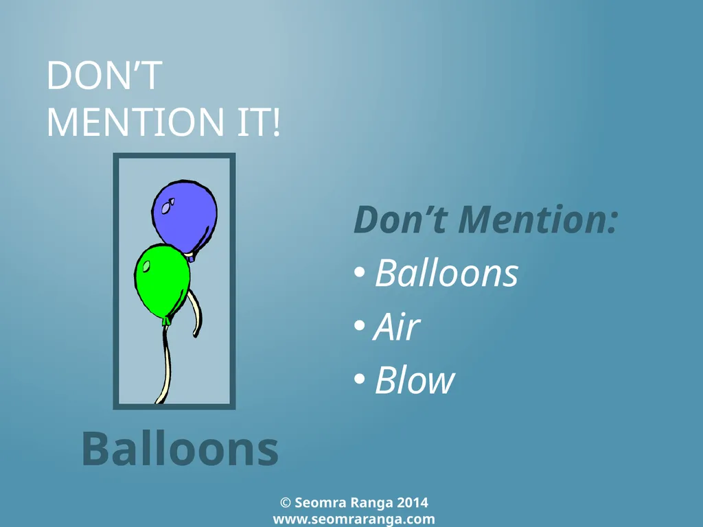 Don’t Mention It! A fun language game where - slide 4 of 31