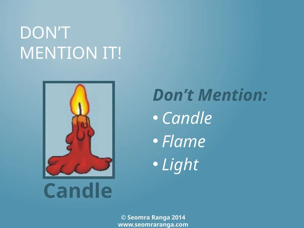 Don’t Mention It! A fun language game where - slide 8 of 31