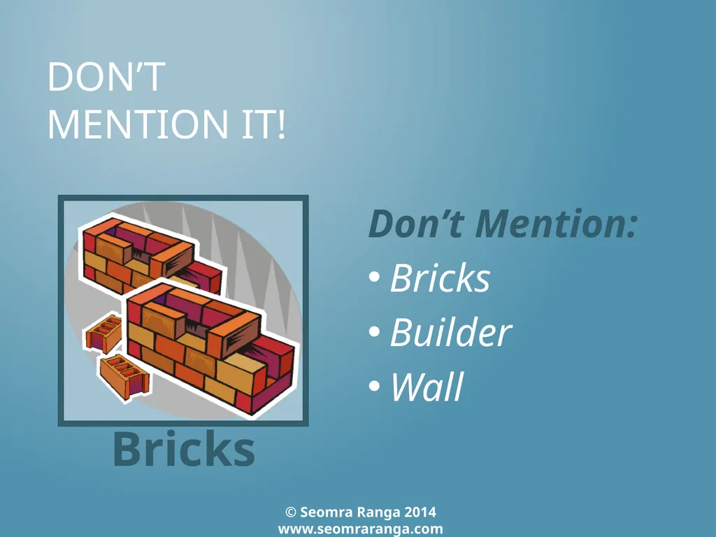 Don’t Mention It! A fun language game where - slide 9 of 31