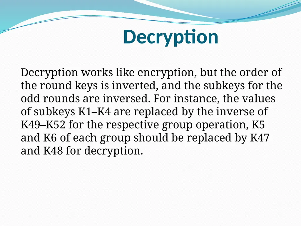 International Data Encryption Algorithm (IDEA) - slide 9 of 11