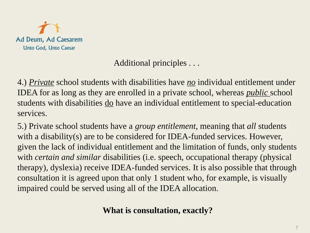 So, what is IDEA? 1 2 The Individuals with - slide 7 of 20