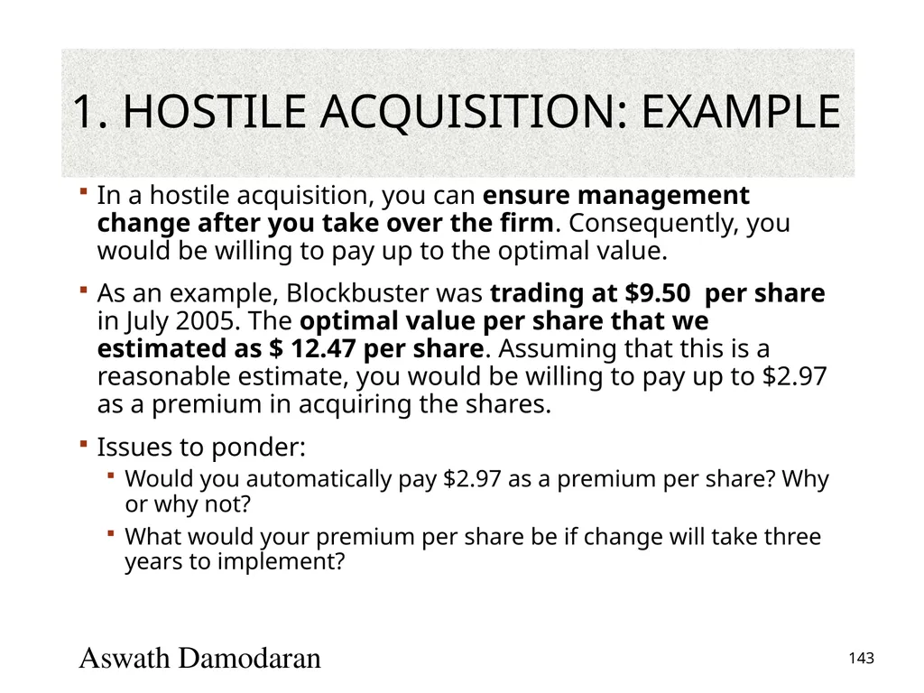 Valuation: Packet 3 Real Options, Acquisition - slide 143 of 159