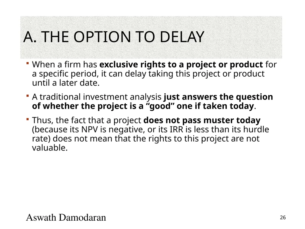 Valuation: Packet 3 Real Options, Acquisition - slide 26 of 159
