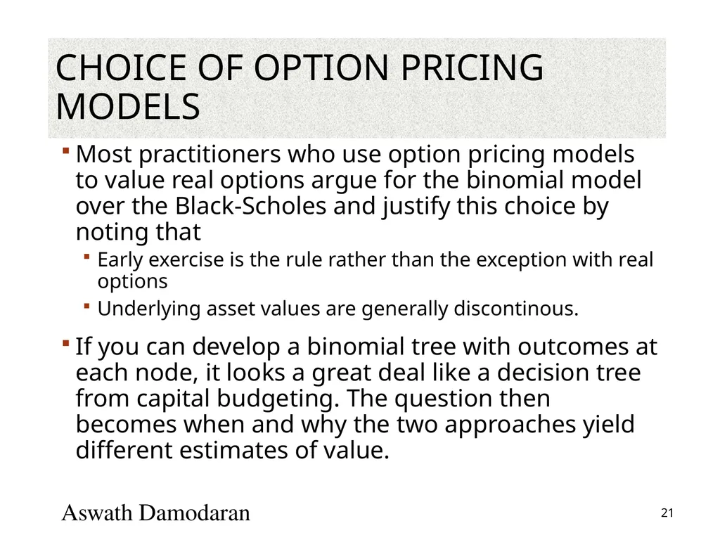 Valuation: Packet 3 Real Options, Acquisition - slide 21 of 159
