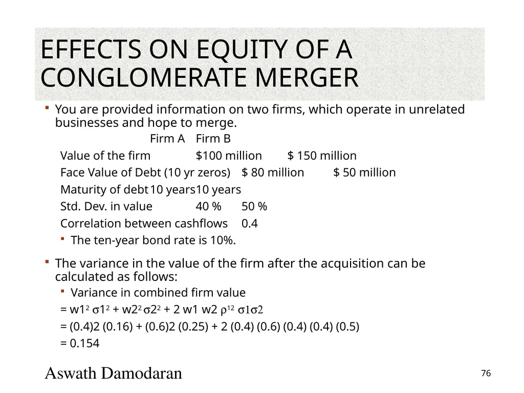 Valuation: Packet 3 Real Options, Acquisition - slide 76 of 159