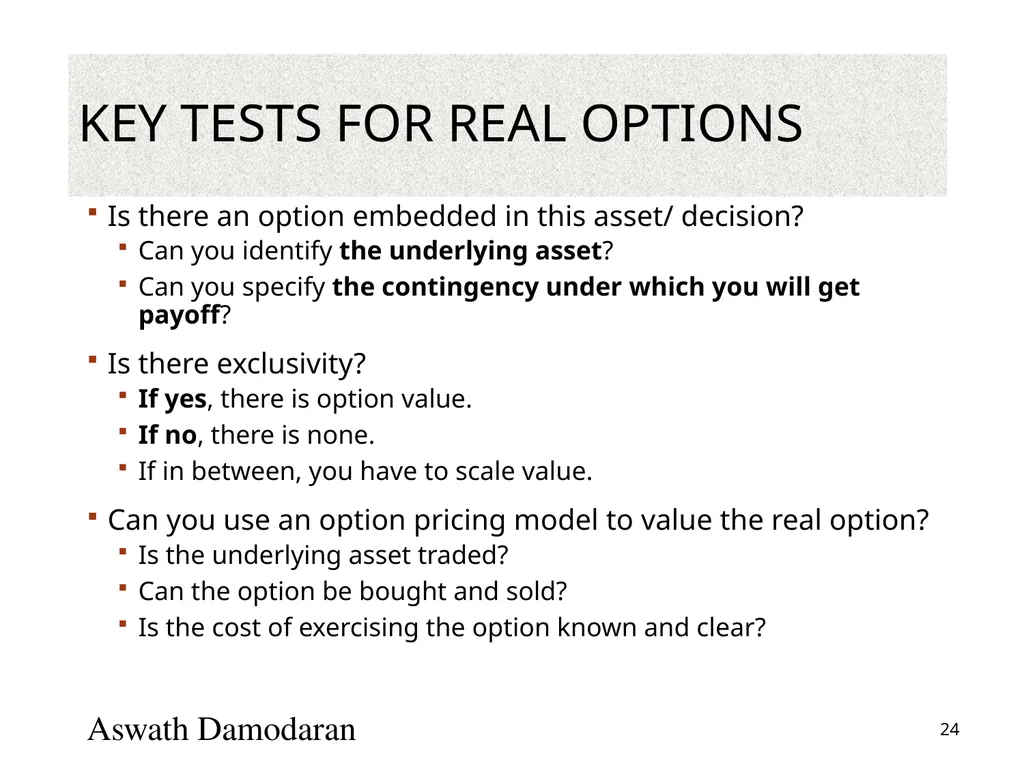 Valuation: Packet 3 Real Options, Acquisition - slide 24 of 159
