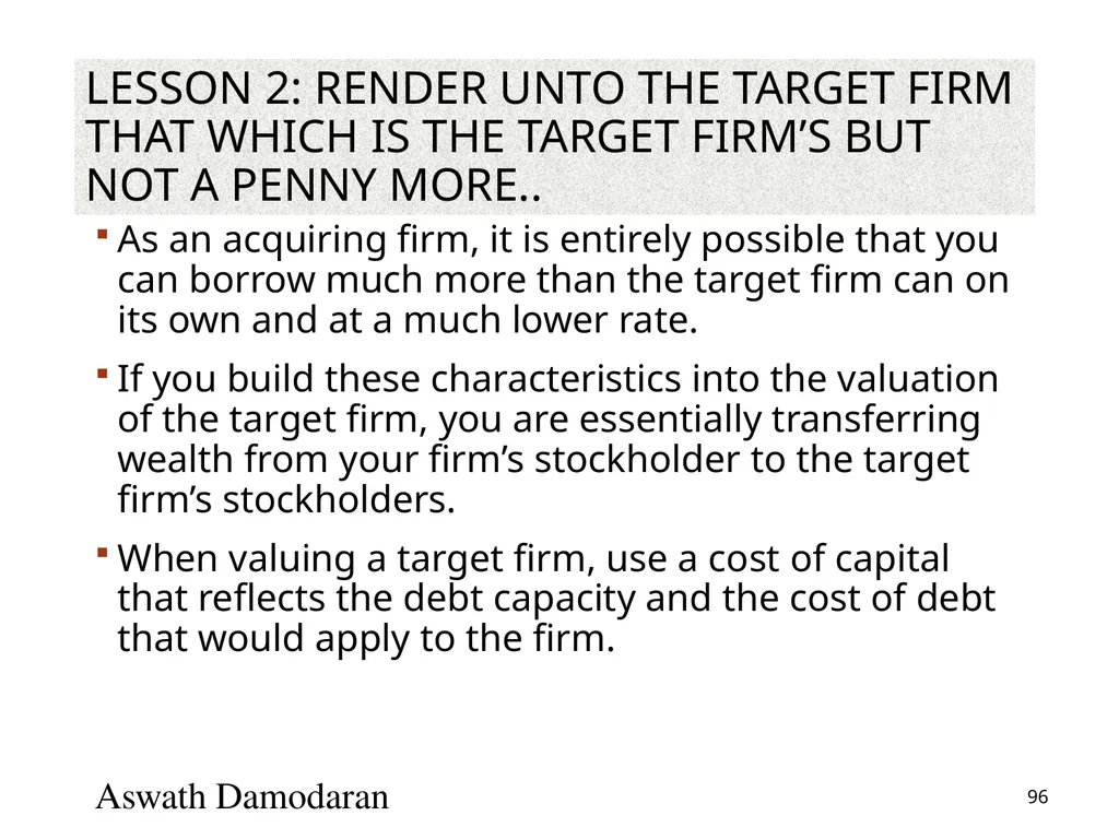 Valuation: Packet 3 Real Options, Acquisition - slide 96 of 159
